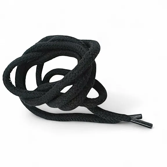 Braided Cord 130 cm - 1,42 yd Cotton Black Tres Cord 100 Pcs YKRD00PBlack