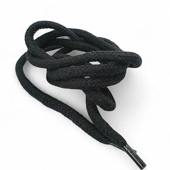 Braided Cord 130 cm - 1,42 yd Cotton Black Tres Cord 100 Pcs YKRD00PBlack
