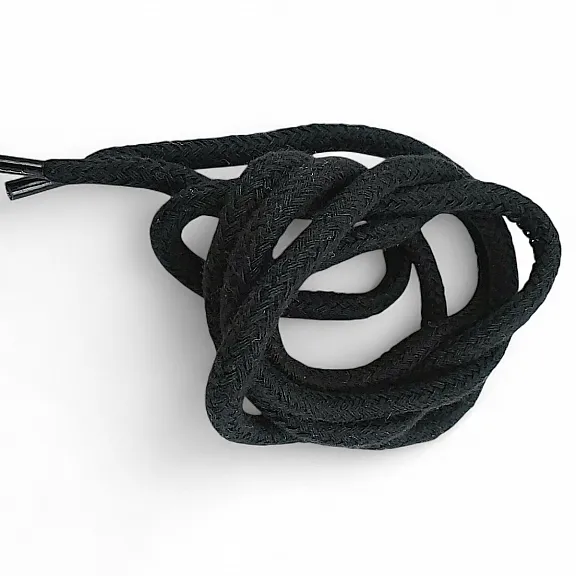Braided Cord 130 cm - 1,42 yd Cotton Black Tres Cord 100 Pcs YKRD00PBlack