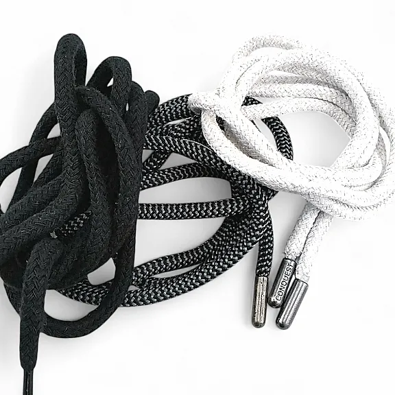 Braided Cord 130 cm - 1,42 yd Cotton Black Tres Cord 100 Pcs YKRD00PBlack