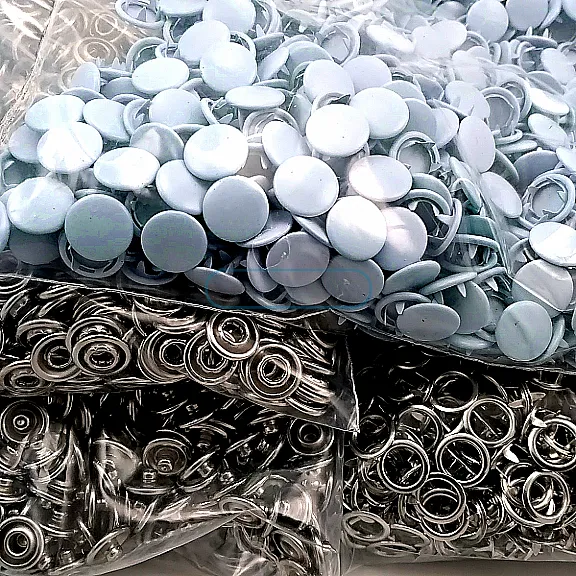 Baby Snap Fastener with Cover 9.5mm - 3/8" Pastel Blue Painted Stainless 250 Pcs/Pack C0014PromoPBlue
