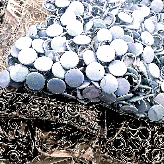 Baby Snap Fastener with Cover 9.5mm - 3/8" Pastel Blue Painted Stainless 250 Pcs/Pack C0014PromoPBlue