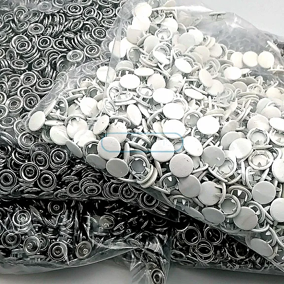 Baby Snap Fastener with Cover 9.5mm - 3/8" Ecru Painted Stainless 250 Pieces/Pack C0014PromoPEcru