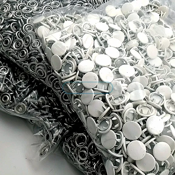 Baby Snap Fastener with Cover 9.5mm - 3/8" Ecru Painted Stainless 250 Pieces/Pack C0014PromoPEcru
