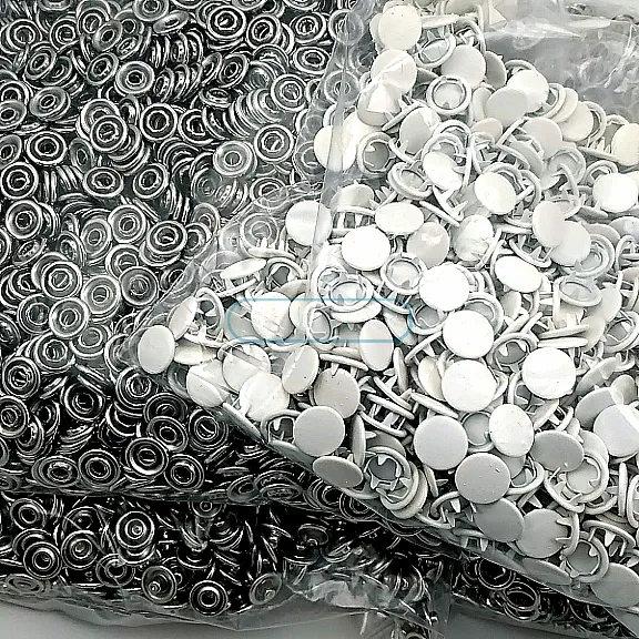 Baby Snap Fastener with Cover 9.5mm - 3/8" Ecru Painted Stainless 250 Pieces/Pack C0014PromoPEcru