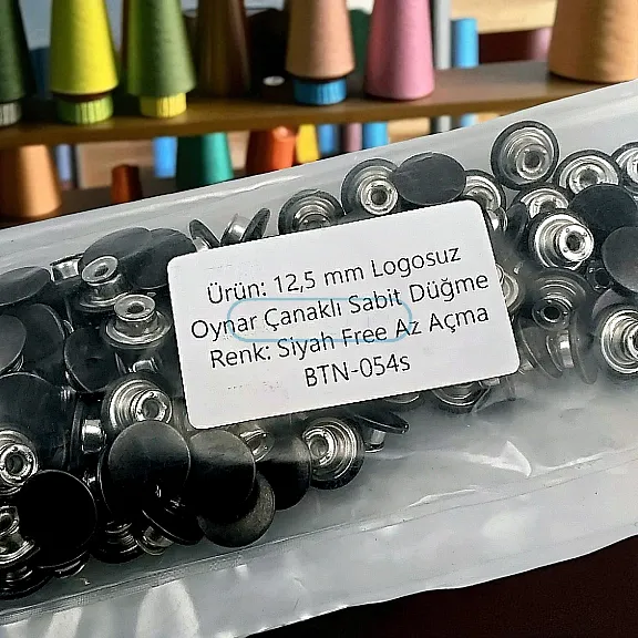 Jeans Button 12.5 mm 0,47" Metallic Black with Movable Cup 150 Pieces/Pack KD0012503PROMO