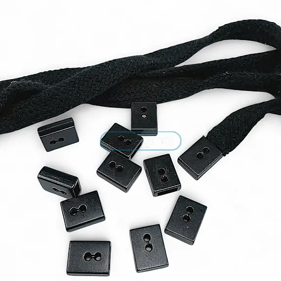 Cord End Sew-On - Cube Shape Matte Black 50 pcxs/Packet Entry 7.5 mm - 0,27" PROMOART0034