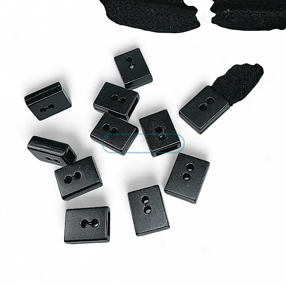 Cord End Sew-On - Cube Shape Matte Black 50 pcxs/Packet Entry 7.5 mm - 0,27" PROMOART0034
