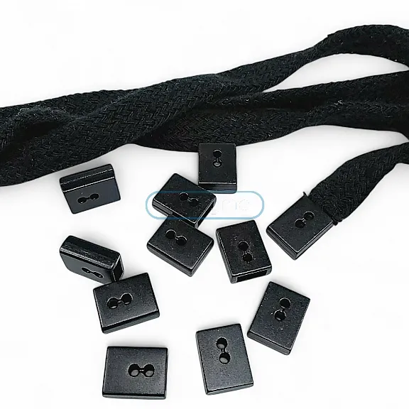 Cord End Sew-On - Cube Shape Matte Black 50 pcxs/Packet Entry 7.5 mm - 0,27" PROMOART0034