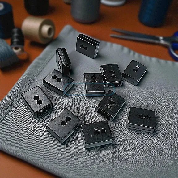 Cord End Sew-On - Cube Shape Matte Black 50 pcxs/Packet Entry 7.5 mm - 0,27" PROMOART0034