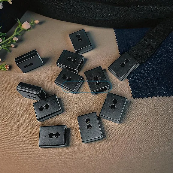 Cord End Sew-On - Cube Shape Matte Black 50 pcxs/Packet Entry 7.5 mm - 0,27" PROMOART0034