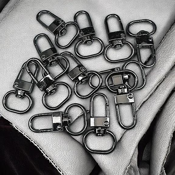 1,5 cm -0.6" Keychain Hook Black Nickel Color Parrot Hook 50 Pieces / Pack A 546 PROMO1
