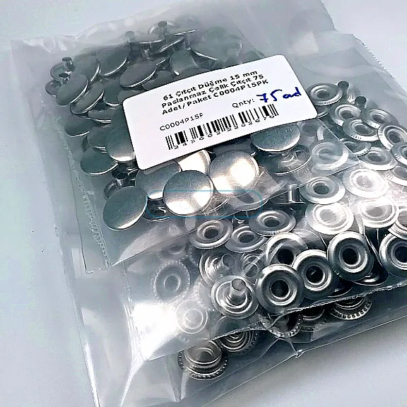 61 Snap Fasteners 15 mm Stainless Steel Snap Fastener 75 Pcs/Pack C0004P15PK
