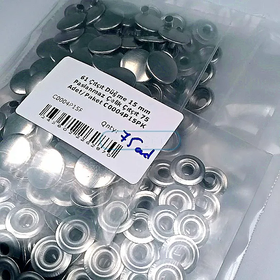 61 Snap Fasteners 15 mm Stainless Steel Snap Fastener 75 Pcs/Pack C0004P15PK