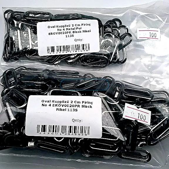Oval Eyelet 2 cm - 0,79" Brass Black Nickel 100 Pieces / Pack EROV0020PRPromo