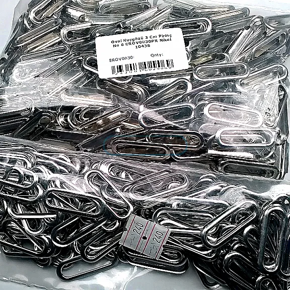 Oval Eyelet 3 cm - 1,18" Brass 100 Pieces / Pack Nickel Plating EROV0030PRPromo
