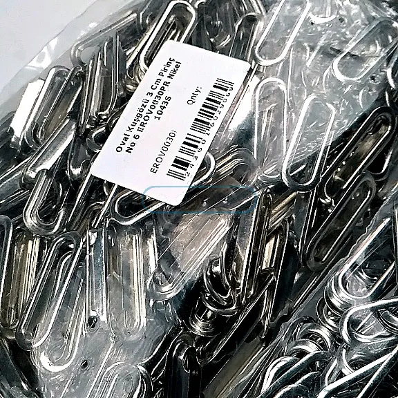 Oval Eyelet 3 cm - 1,18" Brass 100 Pieces / Pack Nickel Plating EROV0030PRPromo