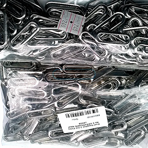 Oval Eyelet 3 cm - 1,18" Brass 100 Pieces / Pack Nickel Plating EROV0030PRPromo