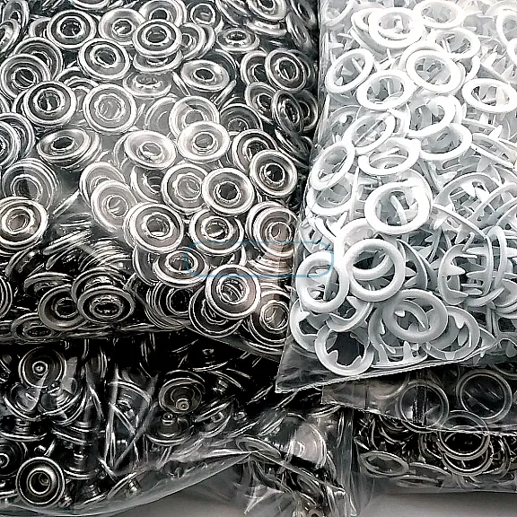 9,5 mm Prong Snaps Fastener Optic White Baby Snap Buttons 3/8" Stainless 250 Pcs/Pk C0095DPPKOwhite