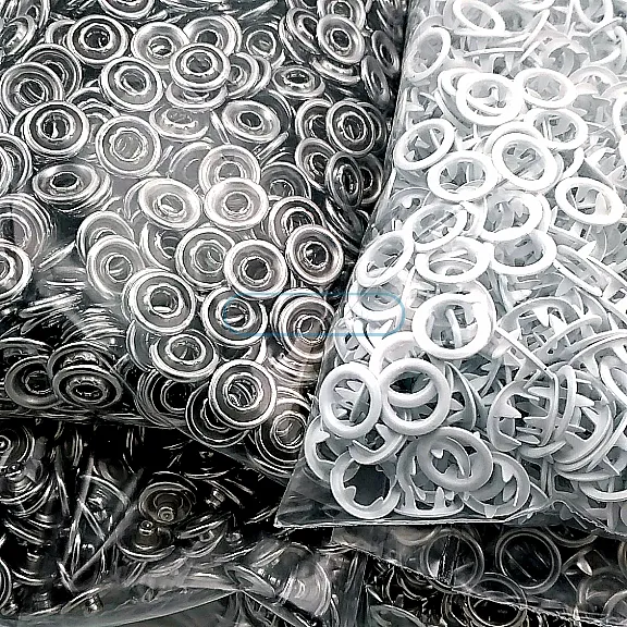 9,5 mm Prong Snaps Fastener Optic White Baby Snap Buttons 3/8" Stainless 250 Pcs/Pk C0095DPPKOwhite