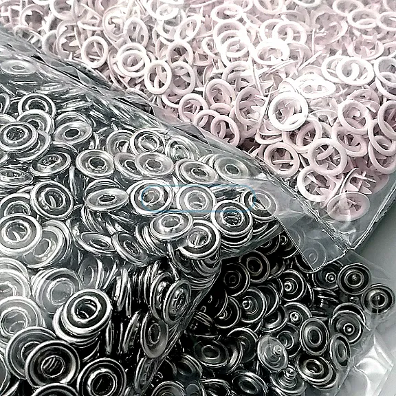 9,5 mm Prong Snaps Fastener Powder Color Baby Snap Buttons 3/8" Stainless 250 Pcs/Pk C0095DPPKPudra
