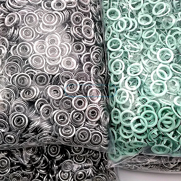9,5 mm Prong Snaps Fastener Soft Green Color Baby Snap Buttons 3/8" Stainless 250 Pcs/Pk C0095DPPKSoftYsl