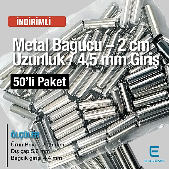 Metal Bağucu 2 cm - 4,5 mm Girişli 50 Ad/Paket E 2092PROMO