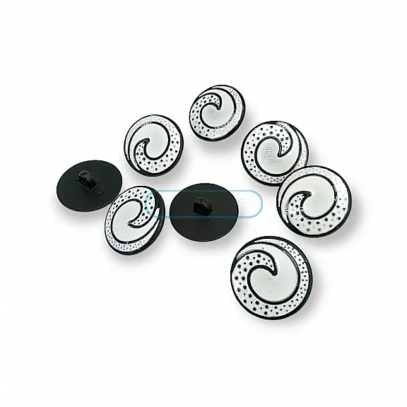 22 mm - 34 boy Mineli Ceket ve Hırka Düğmesi Siyah Beyaz Mineli Düğmesi E 1679 SB