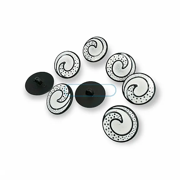 22 mm - 34 boy Mineli Ceket ve Hırka Düğmesi Siyah Beyaz Mineli Düğmesi E 1679 SB