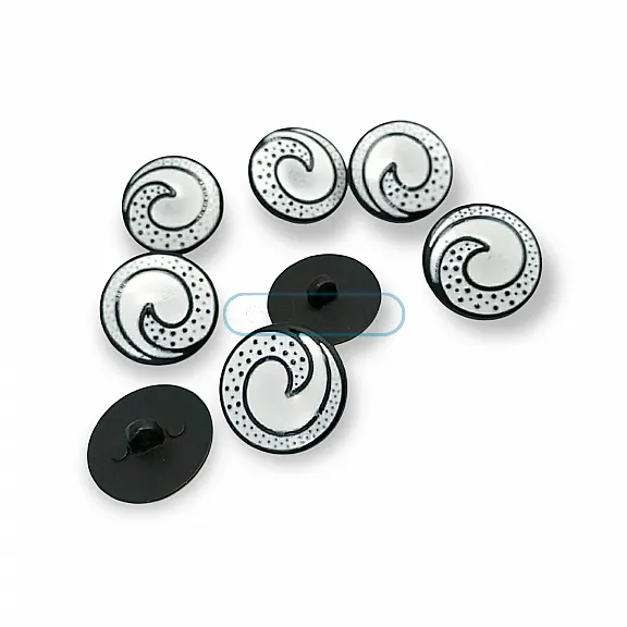 22 mm - 34 boy Mineli Ceket ve Hırka Düğmesi Siyah Beyaz Mineli Düğmesi E 1679 SB