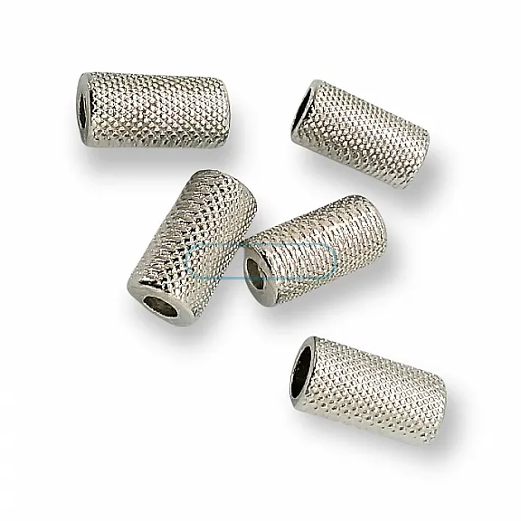 Inlet 3.3 mm Cord End Mosaic Patterned Metal length 13.5 mm PBB005