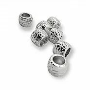 Inlet 5.8 mm - 0,22" Cord End for Clothing Patterned Metal Bead Shape length 7 mm PBB008