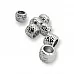 Inlet 5.8 mm - 0,22" Cord End for Clothing Patterned Metal Bead Shape length 7 mm PBB008