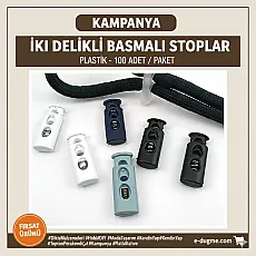 Plastik Stoper İki Delikli 4 mm Delik Çaplı 100 Adet/Paket H005014Promo