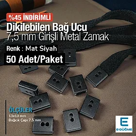 Bağucu Dikme - Küp Dikilebilen Bağucu 50 Adet/Pkaet Mat Siyah Giriş 7,5 mm x 3,5 mm PROMOART0034