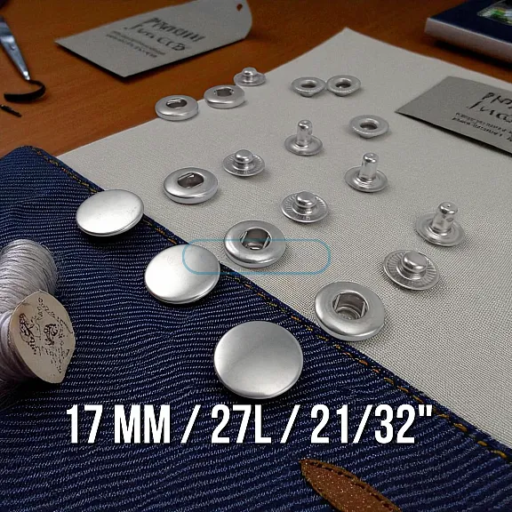 Snaps Fasteners 11/16" Stainless Alpha 17 mm 27L  Set Of 4 ERCA0017P