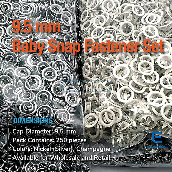 Bebe Çıtçıtı 9,5 mm Bej Renk Paslanmaz Delikli Klikıt Çıtçıt 250 Adet/Pk C0095DPPKBEJ