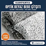 Bebe Çıtçıtı 9,5 mm Optik Beyaz Paslanmaz Delikli Klikıt Çıtçıt 250 Adet/Pk C0095DPPKOwhite