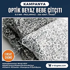 Bebe Çıtçıtı 9,5 mm Optik Beyaz Paslanmaz Delikli Klikıt Çıtçıt 250 Adet/Pk C0095DPPKOwhite