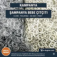 Bebe Çıtçıtı 9,5 mm Şampanya Renk Paslanmaz Delikli Klikıt Çıtçıt 250 Adet/Pk C0095DPPKSmpy