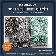 Bebe Çıtçıtı 9,5 mm Soft Yeşil Renk Paslanmaz Delikli Klikıt Çıtçıt 250 Adet/Pk C0095DPPKSoftYsl