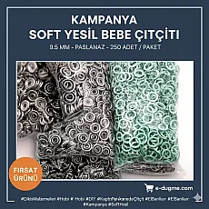 Bebe Çıtçıtı 9,5 mm Soft Yeşil Renk Paslanmaz Delikli Klikıt Çıtçıt 250 Adet/Pk C0095DPPKSoftYsl